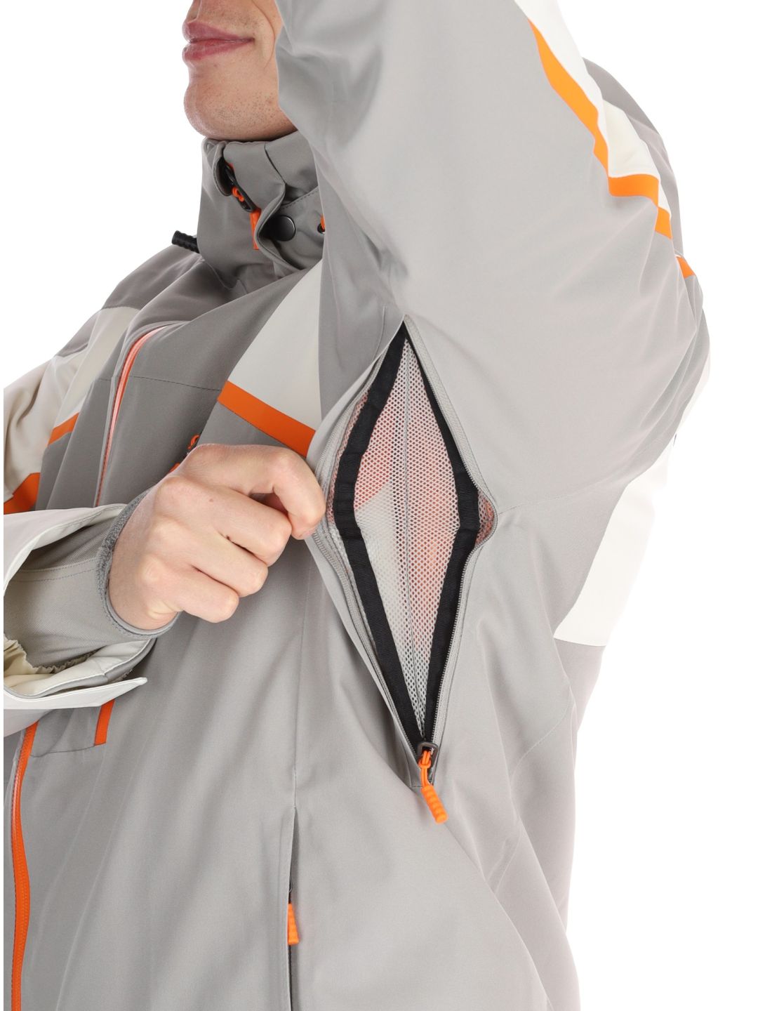 Spyder, Leader chaqueta de esquí hombres Concrete blanco, gris 