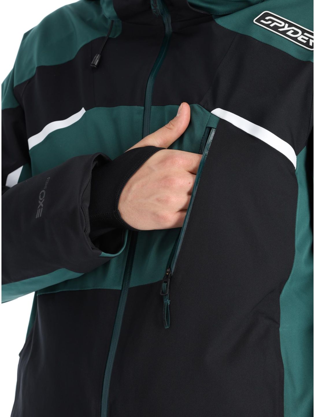 Spyder, Leader chaqueta de esquí hombres Cypress Green negro, verde 