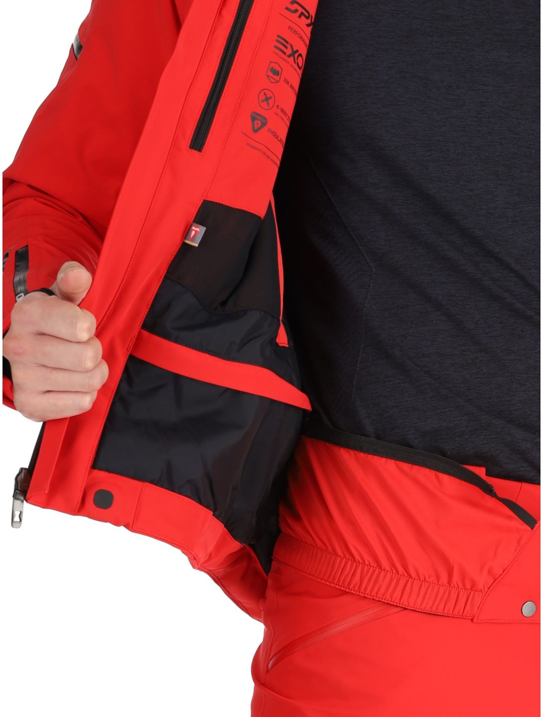 Spyder, Monterosa chaqueta de esquí hombres Spyder Red rojo 