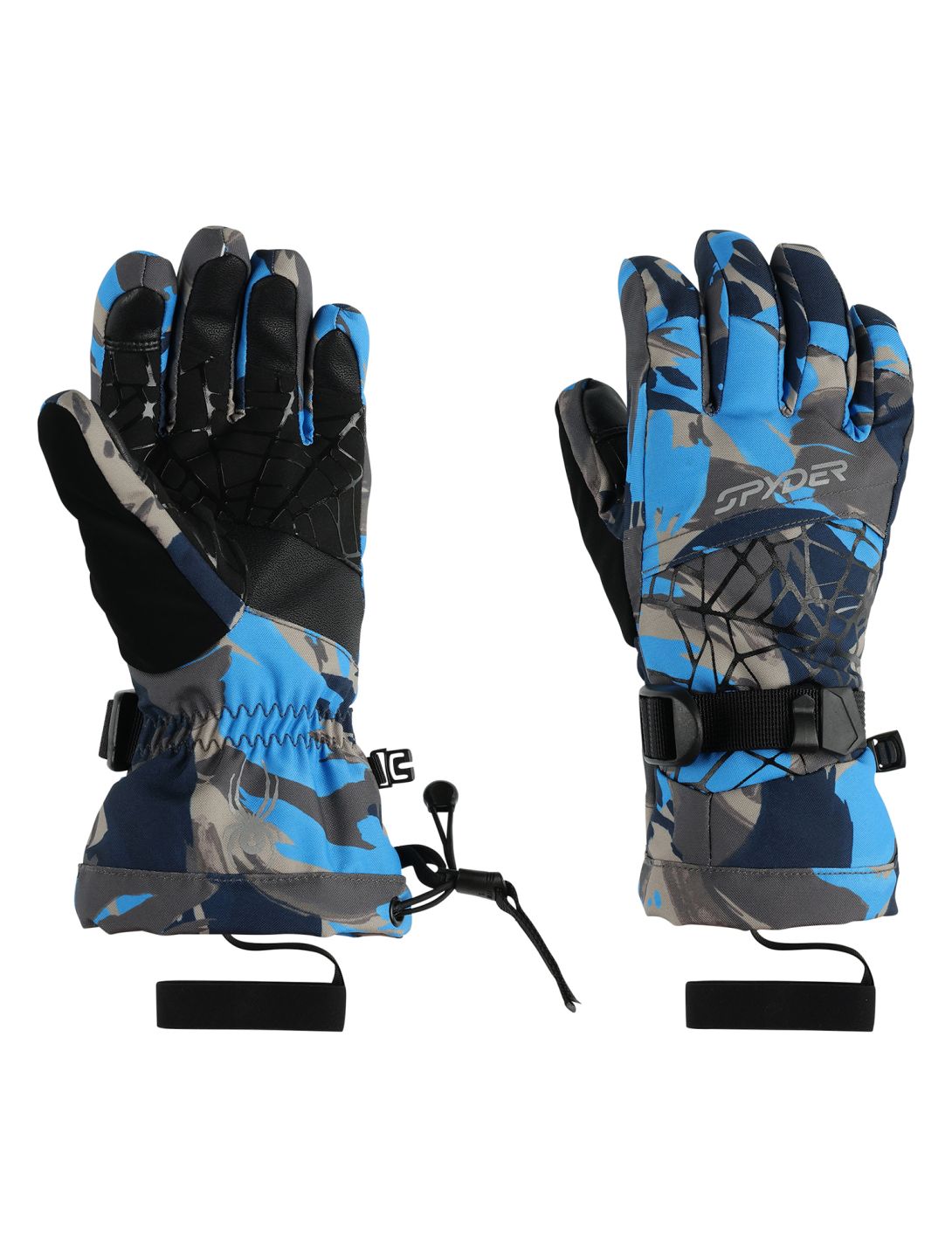 Spyder, Overweb guantes de esquí niños Camouflage Aether Blue azul 