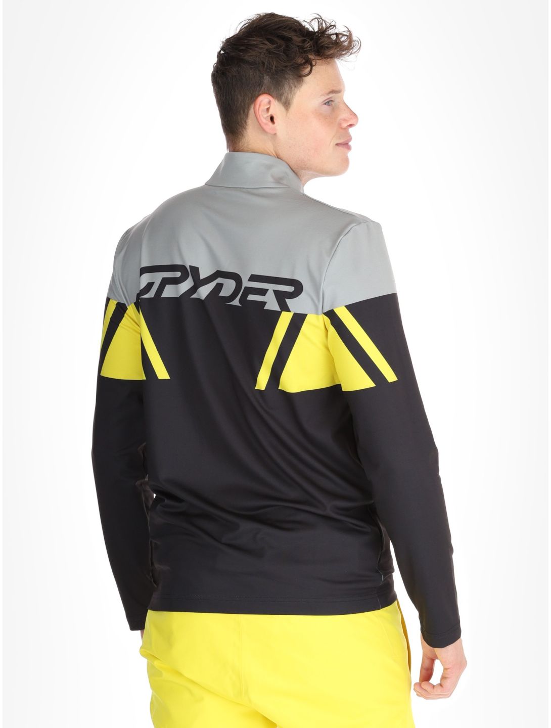 Spyder, Podium 1/2 Zip jersey hombres Acid Yellow amarillo, negro 