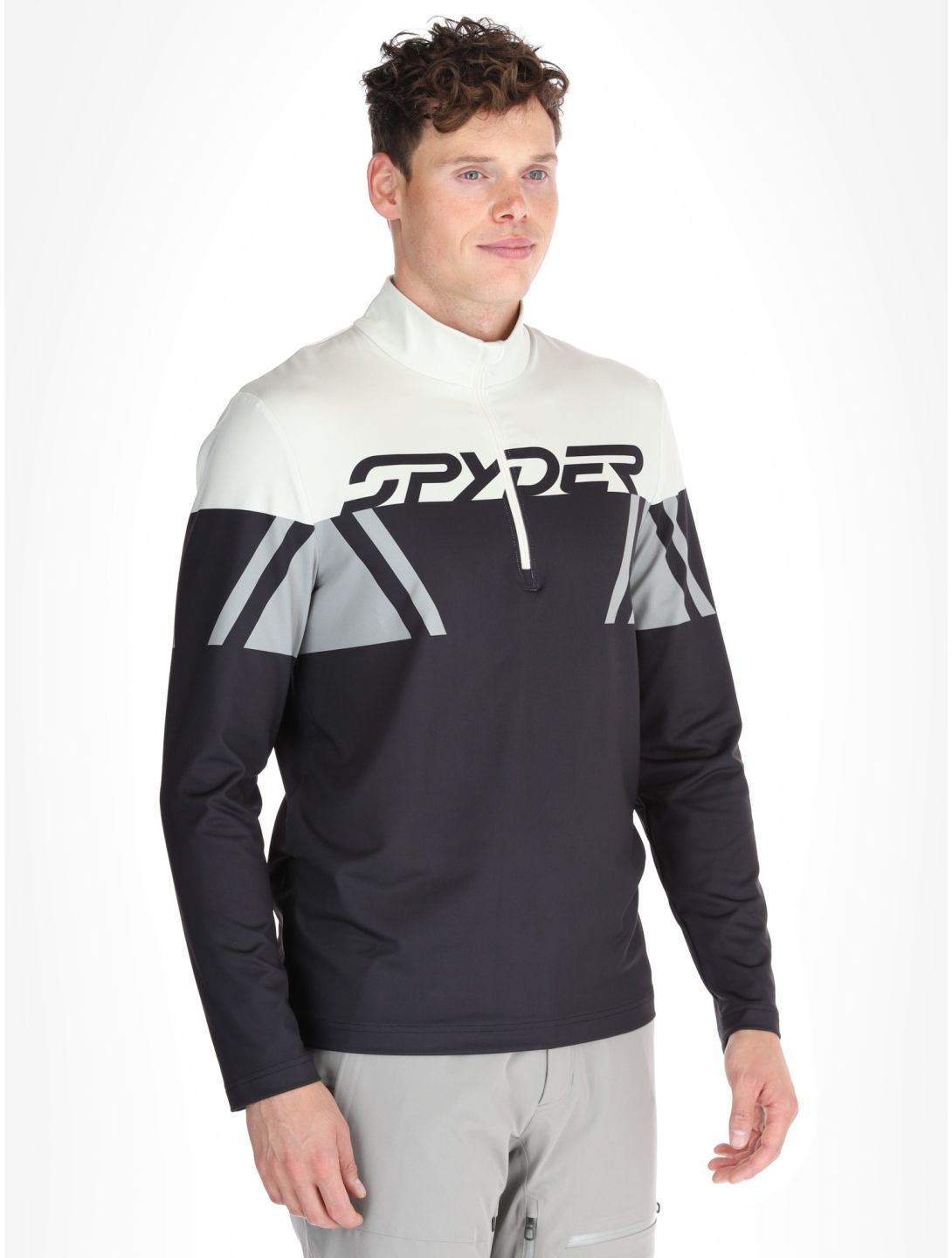 Spyder, Podium 1/2 Zip jersey hombres Black marrón, negro 