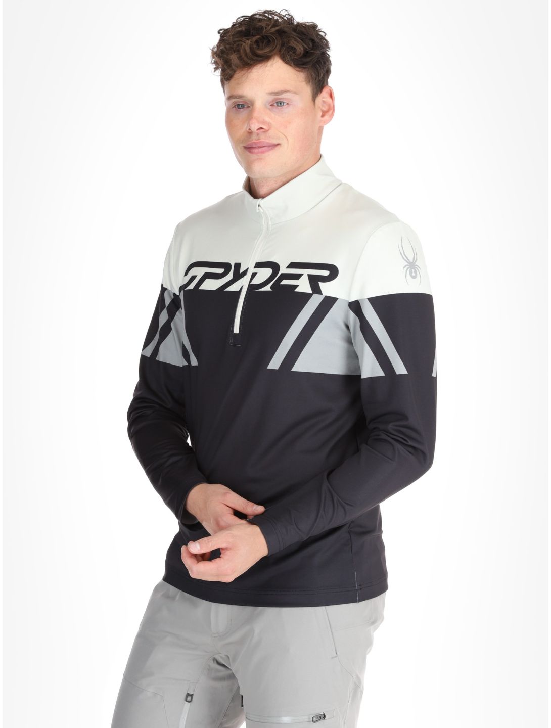 Spyder, Podium 1/2 Zip jersey hombres Black marrón, negro 