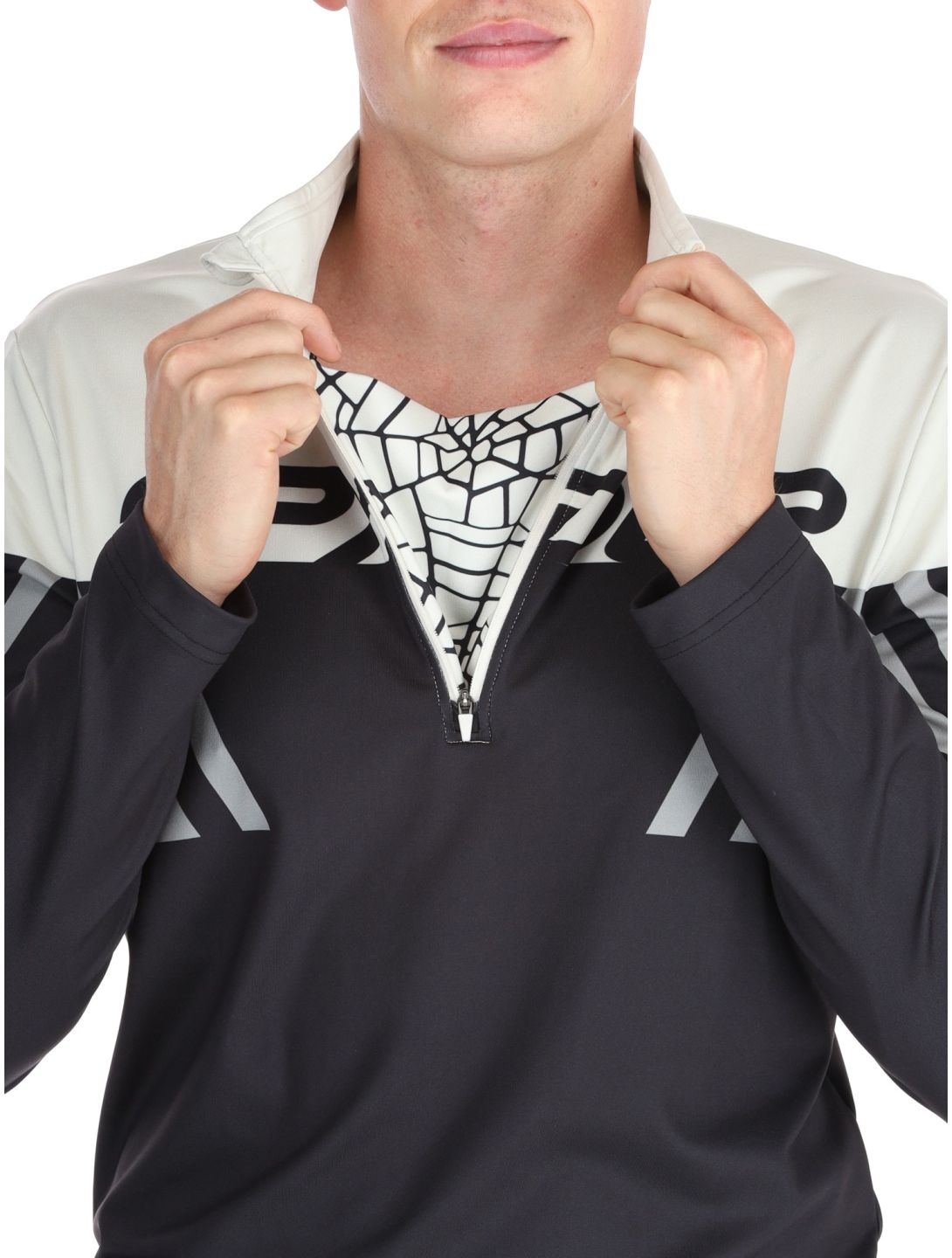 Spyder, Podium 1/2 Zip jersey hombres Black marrón, negro 