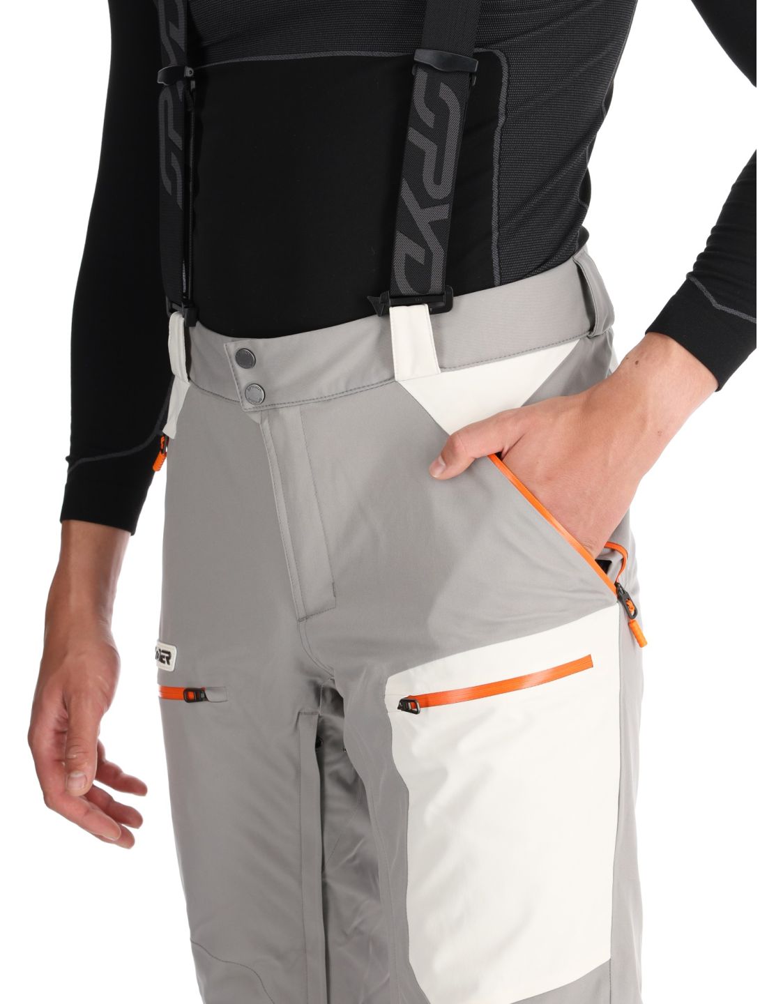 Spyder, Propulsion pantalones de esquí hombres Concrete gris 