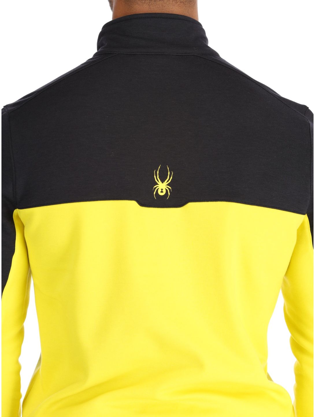 Spyder, Speed Fleece 1/2 Zip jersey hombres Acid Yellow amarillo, negro 