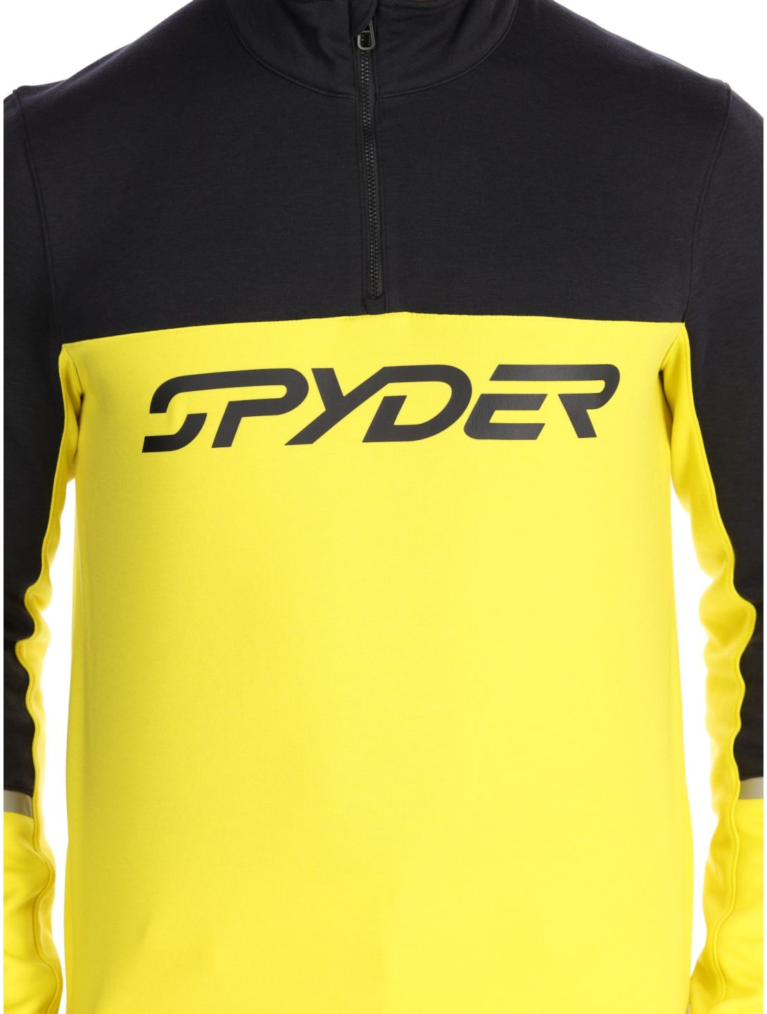 Spyder, Speed Fleece 1/2 Zip jersey hombres Acid Yellow amarillo, negro 