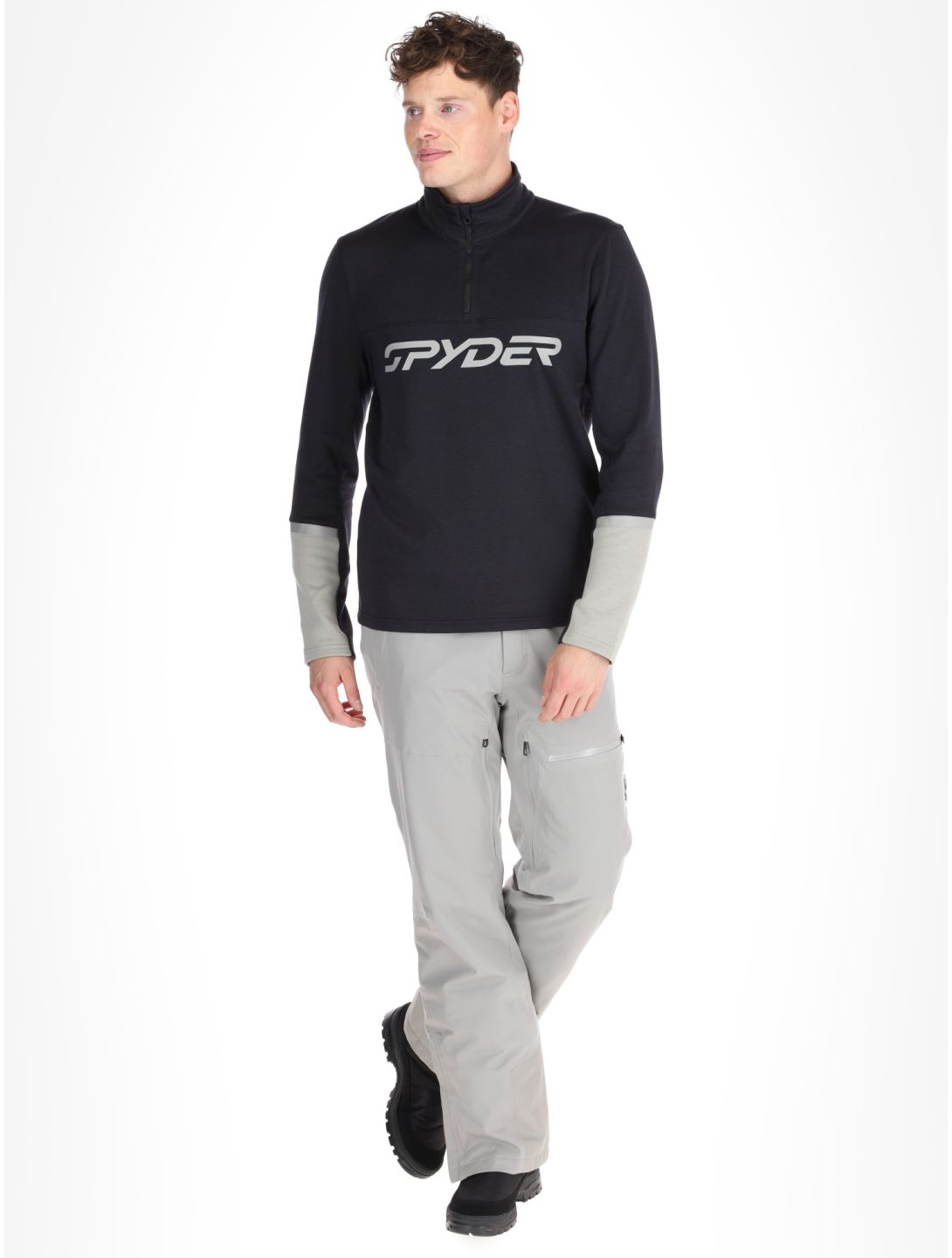 Spyder, Speed Fleece 1/2 Zip jersey hombres Black negro 