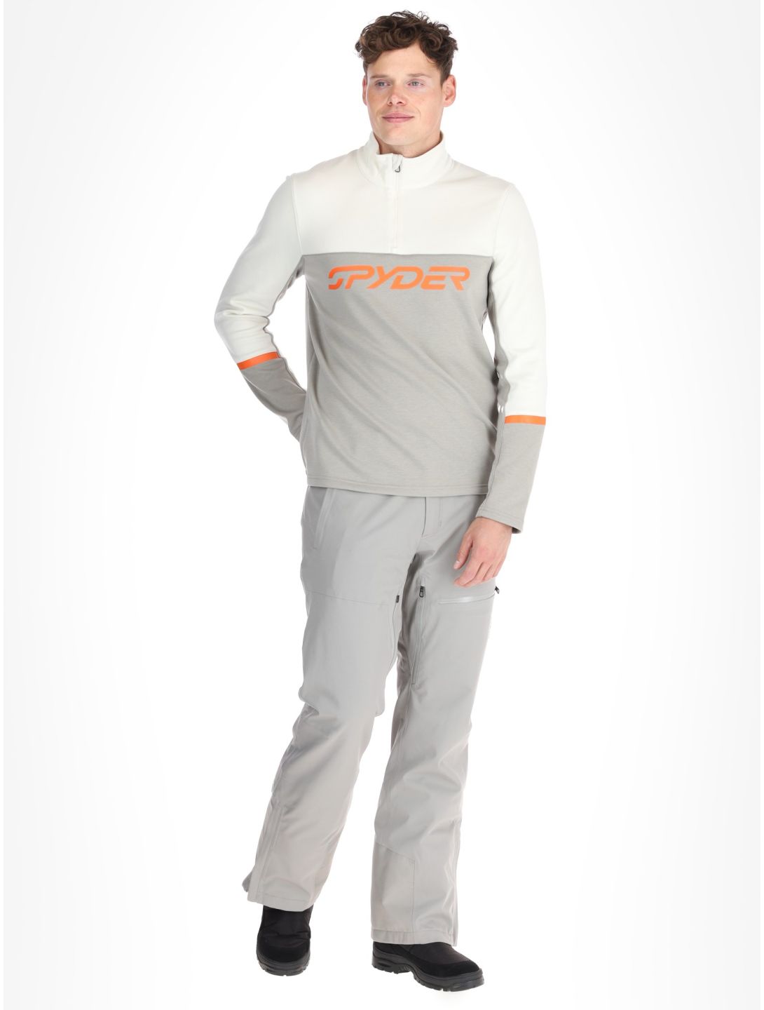 Spyder, Speed Fleece 1/2 Zip jersey hombres Concrete gris 