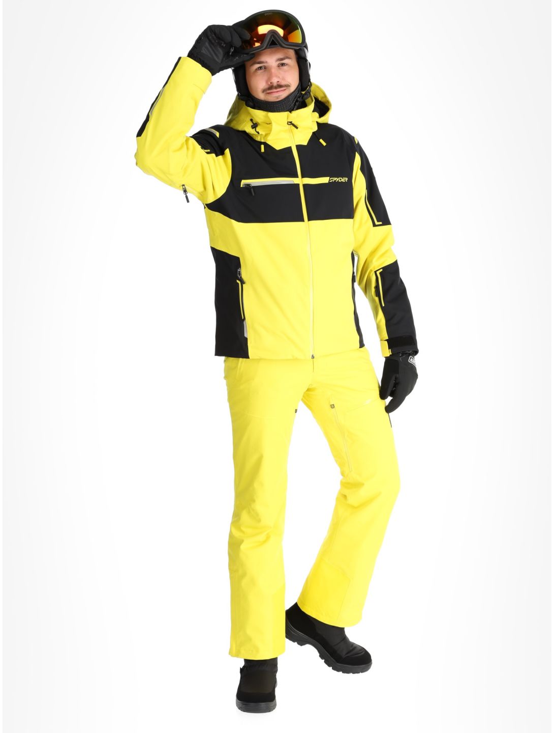 Spyder, Titan chaqueta de esquí hombres Acid Yellow amarillo, negro 