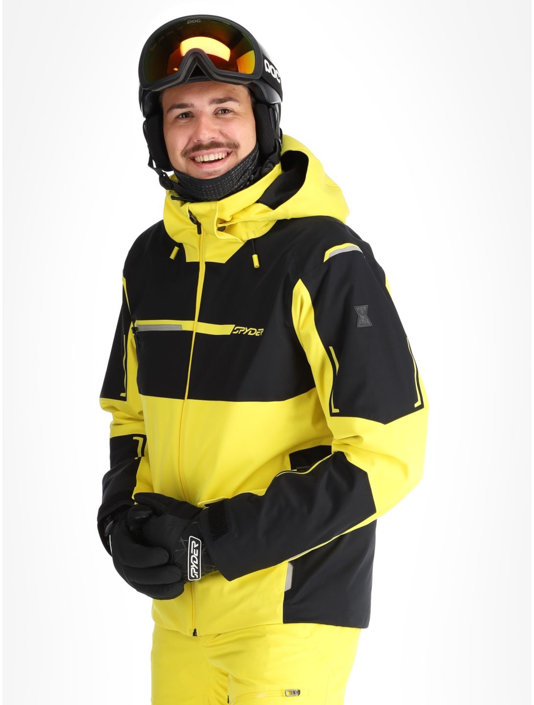 Spyder, Titan chaqueta de esquí hombres Acid Yellow amarillo, negro 