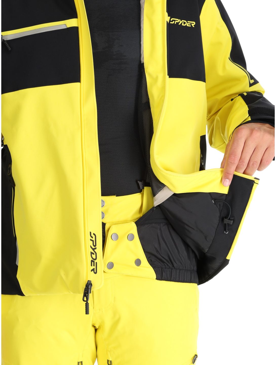 Spyder, Titan chaqueta de esquí hombres Acid Yellow amarillo, negro 