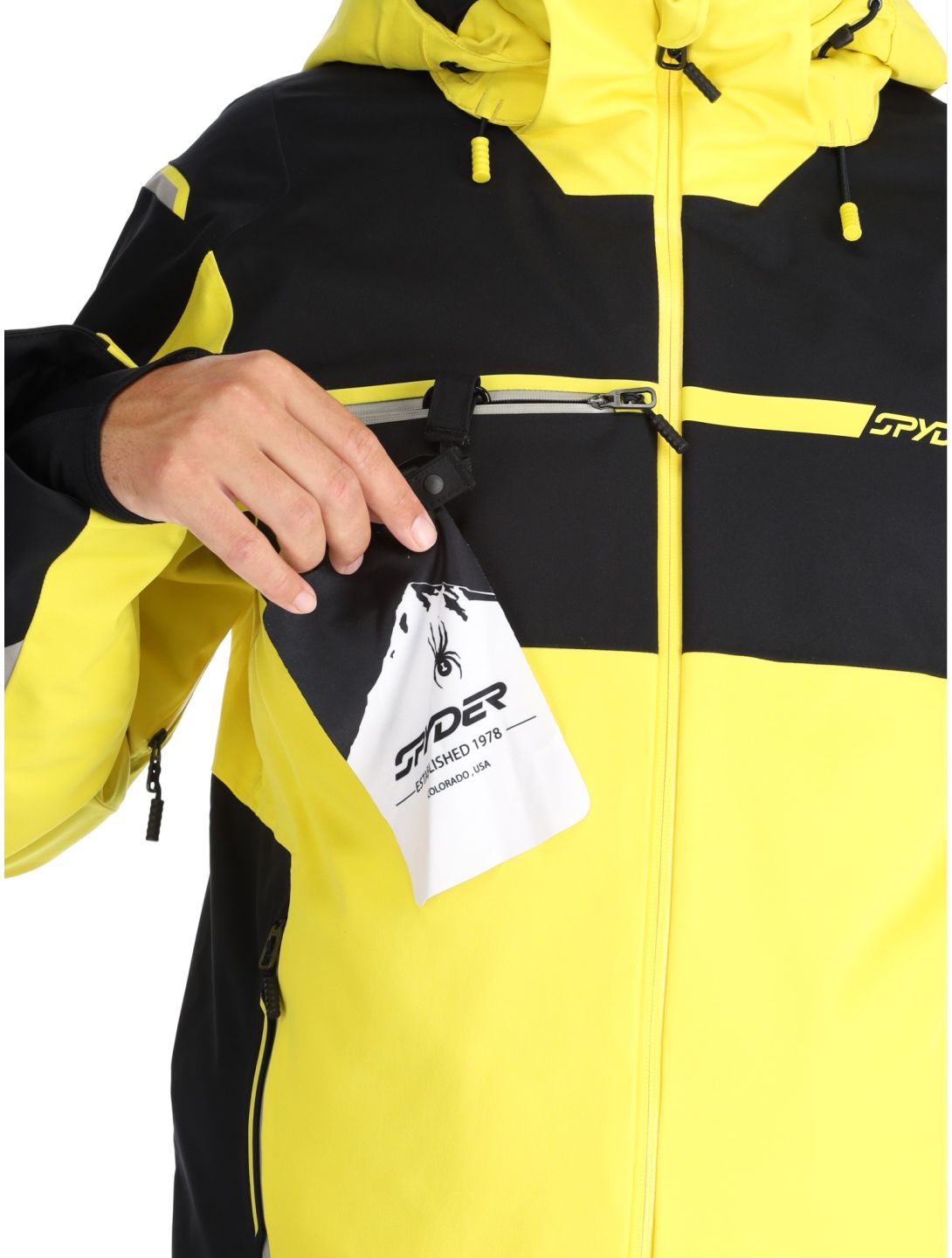 Spyder, Titan chaqueta de esquí hombres Acid Yellow amarillo, negro 