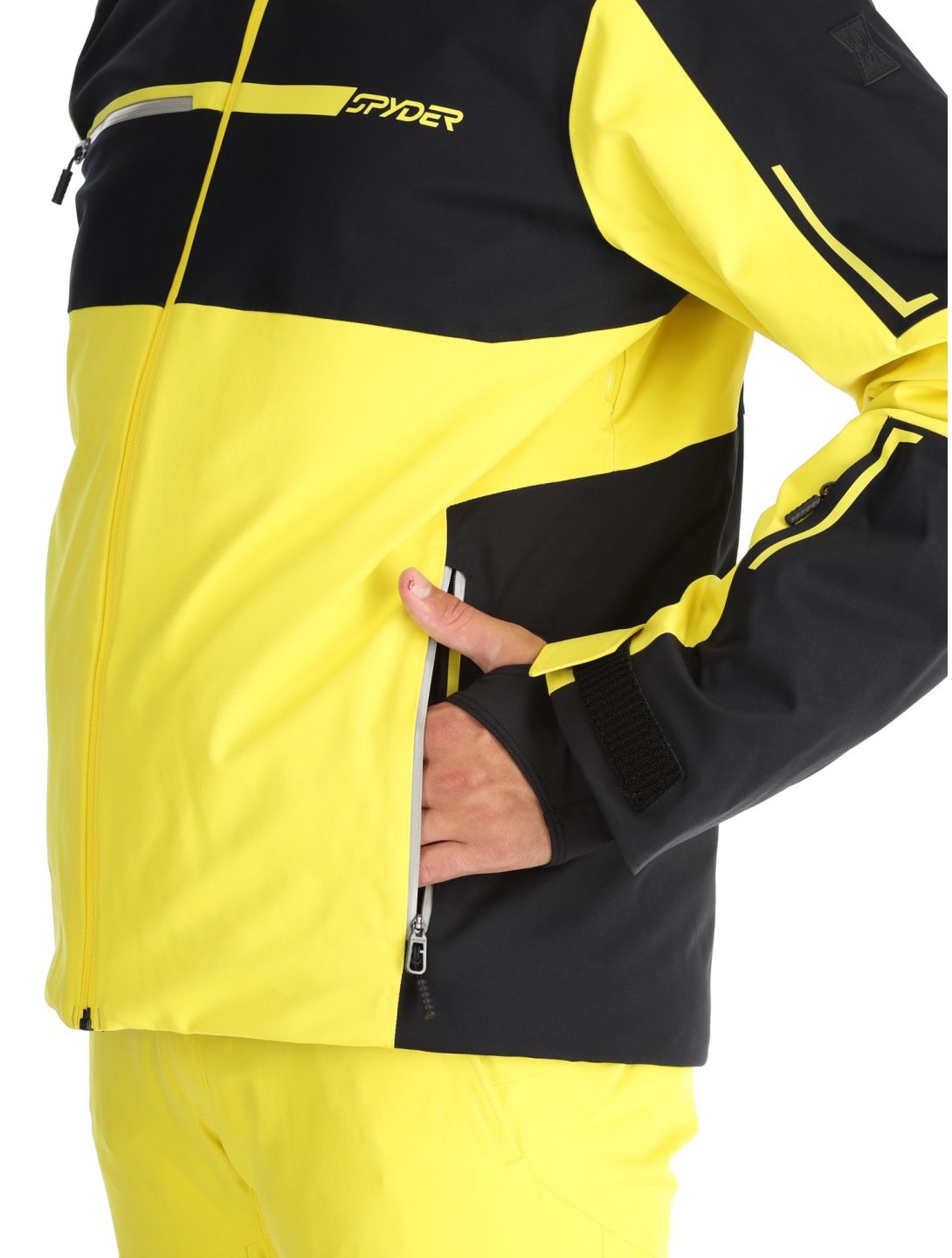 Spyder, Titan chaqueta de esquí hombres Acid Yellow amarillo, negro 