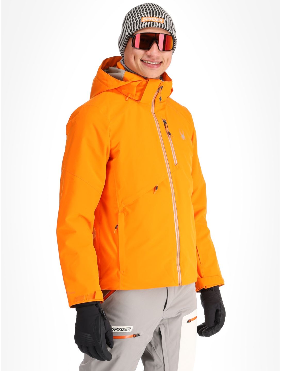 Spyder, Tripoint chaqueta de esquí hombres Orange Shock negro 