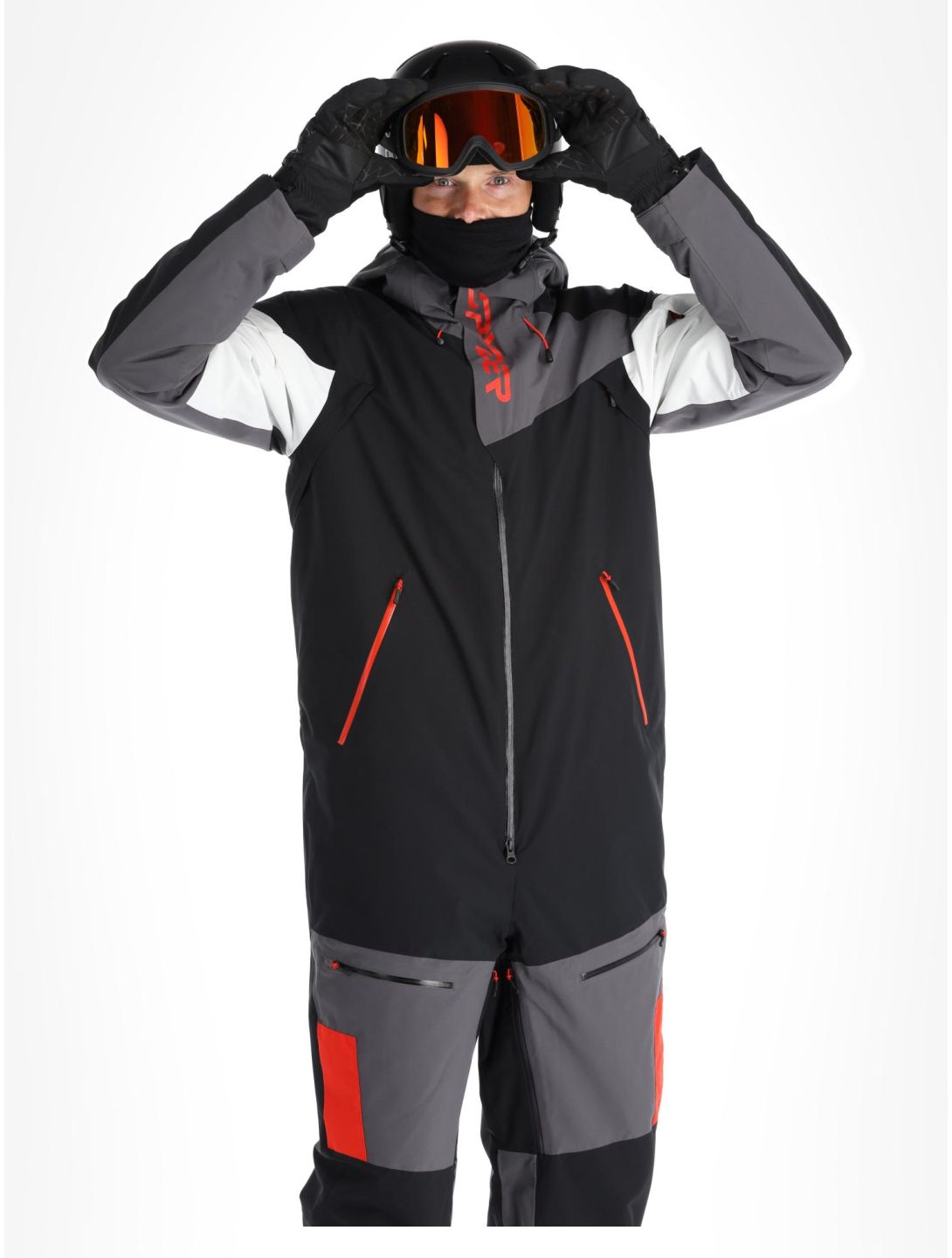 Spyder, Utility Snowsuit ropa del mono hombres Black negro 