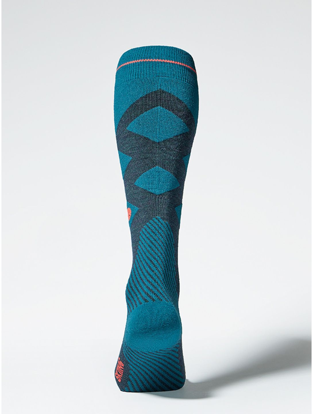 Stox, Merino Skiing calcetines de compresión hombres Teal / Red Fluor rojo, verde 