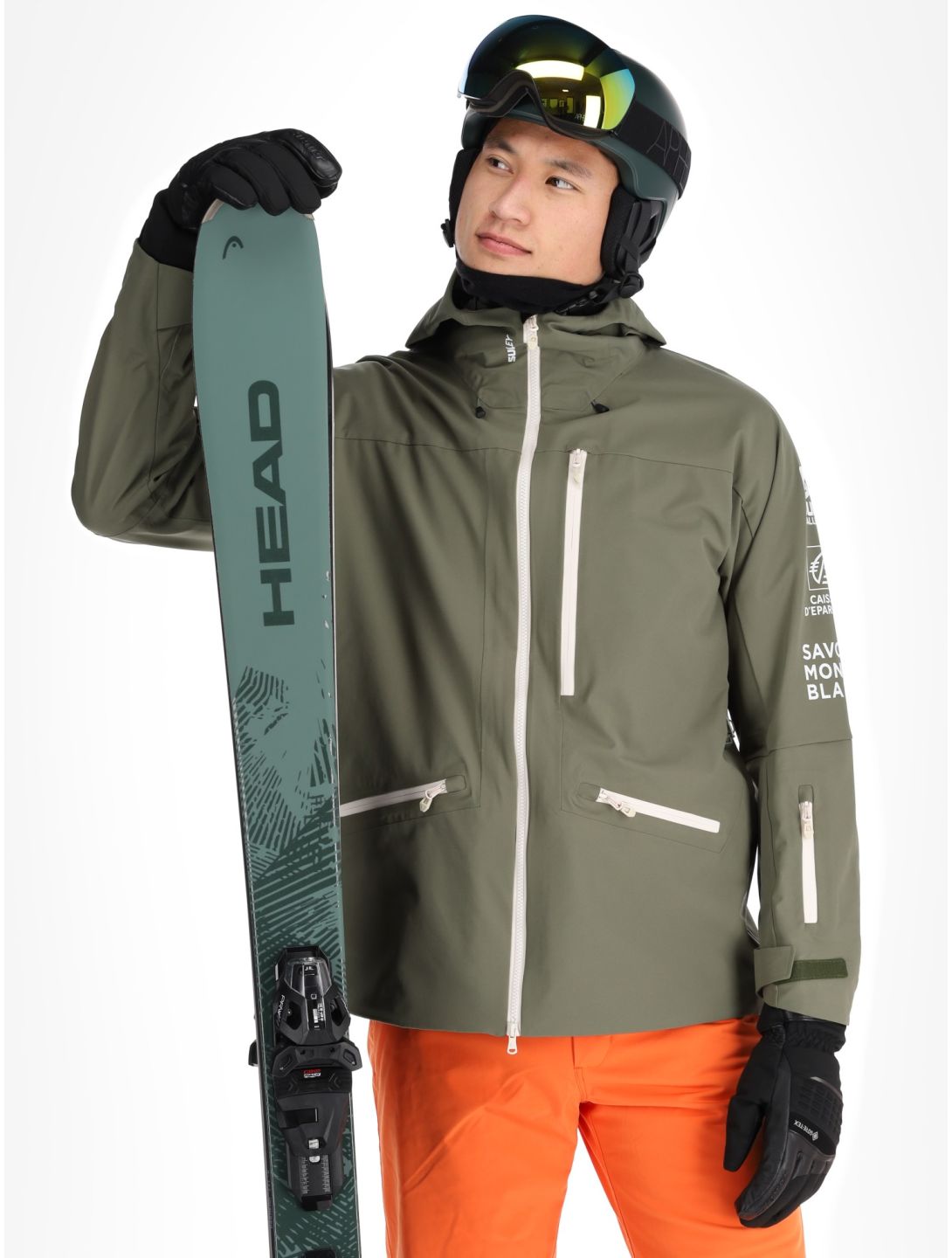 Sun Valley, Dateam chaqueta de esquí hombres Kaki verde 