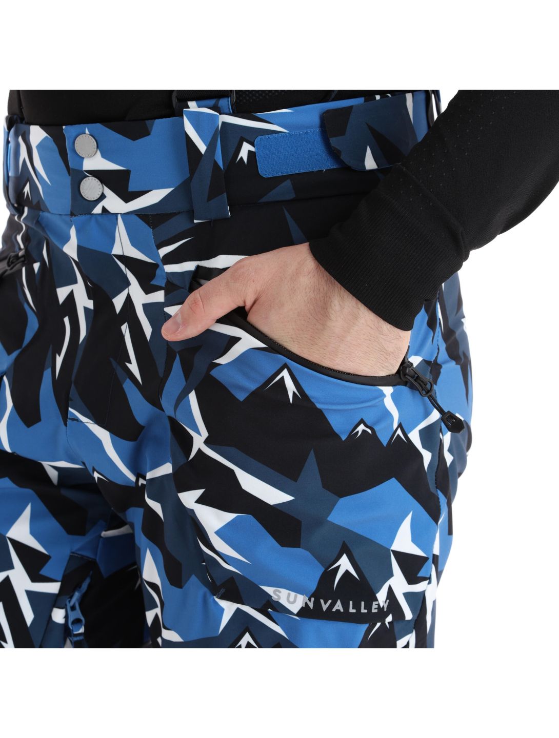 Sun Valley, Fordel pantalones de esquí hombres cyan azul 