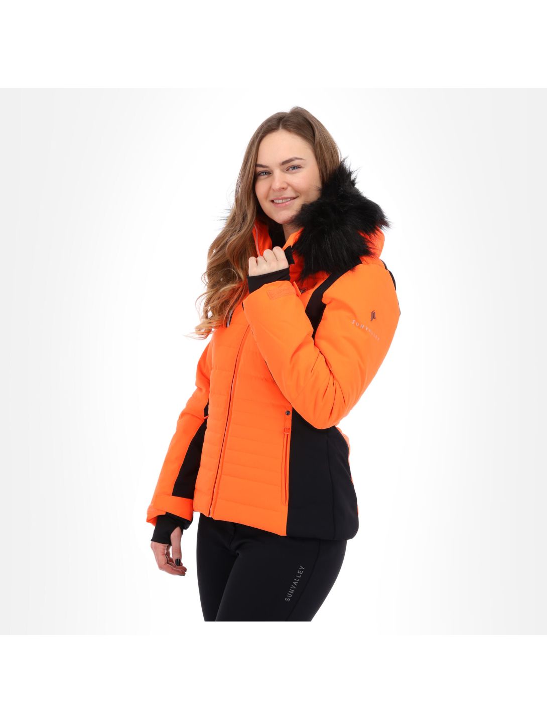 Sun Valley, Kelp chaqueta de esquí mujeres neon naranja