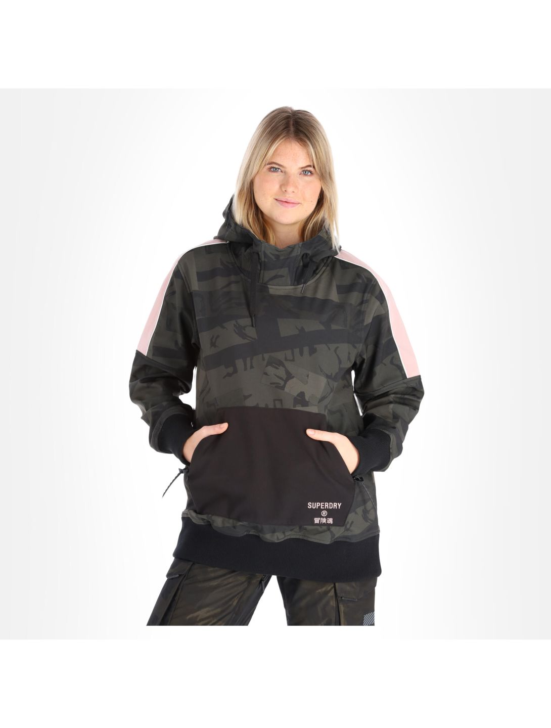 Superdry, Freestyle Tech Overhead anorak mujeres camo verde 