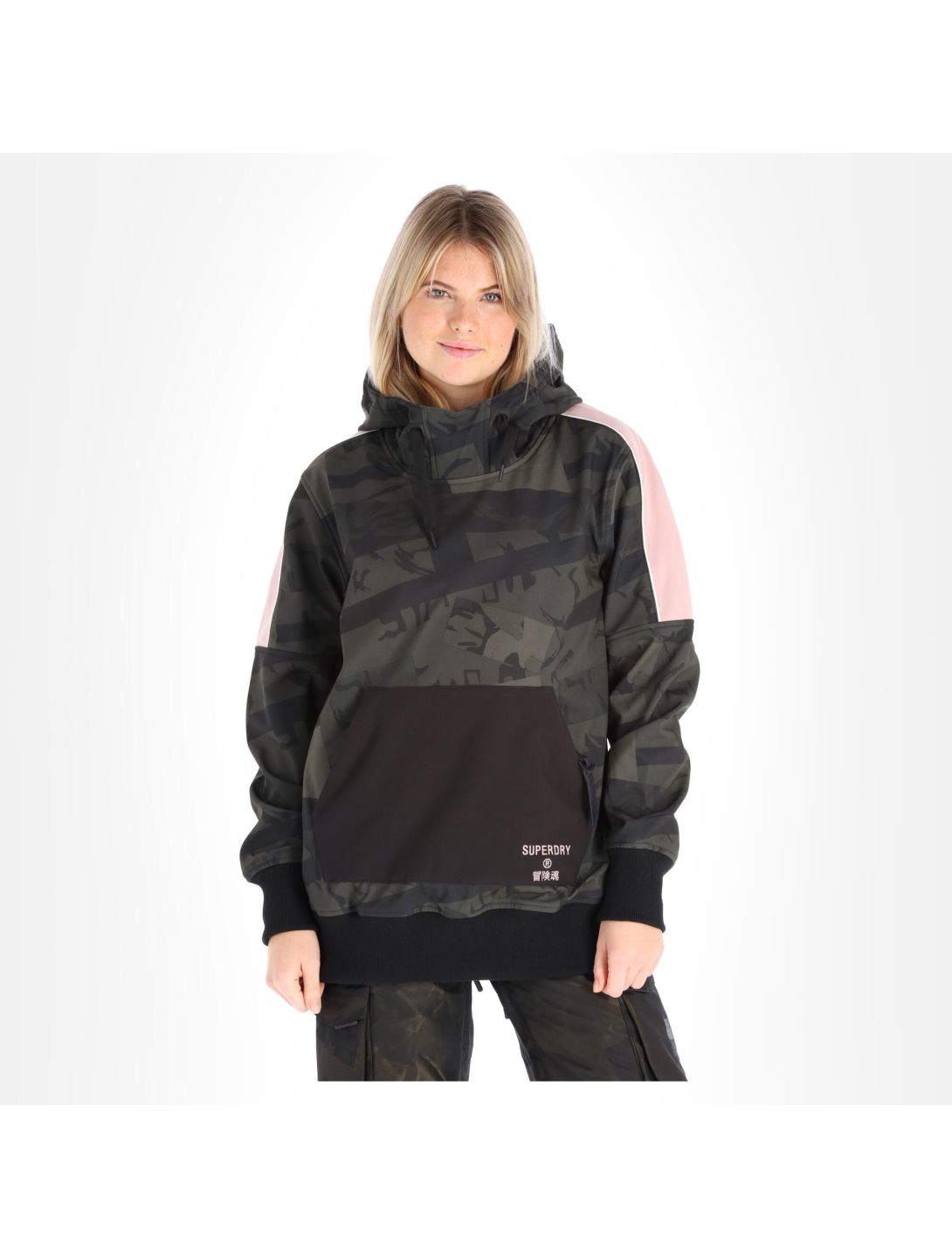 Superdry, Freestyle Tech Overhead anorak mujeres camo verde 