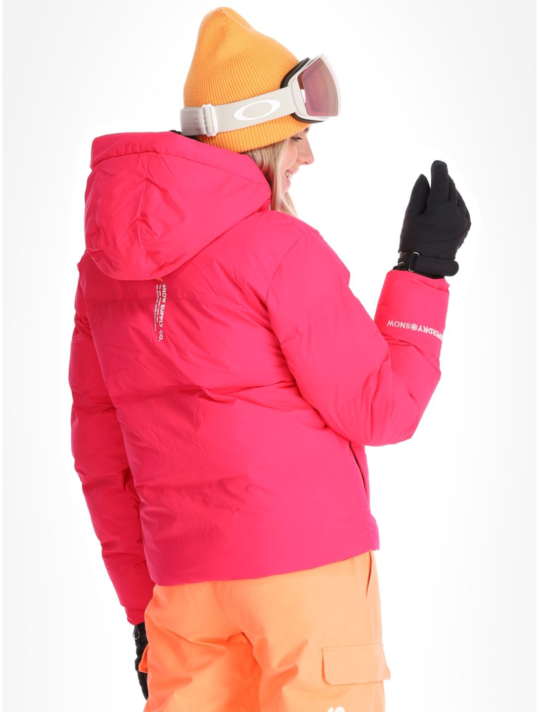 Superdry, Hooded Ski Boxy Puffer chaqueta de esquí mujeres Hyper Fire Pink rosa 