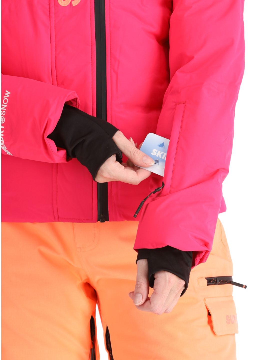 Superdry, Hooded Ski Boxy Puffer chaqueta de esquí mujeres Hyper Fire Pink rosa 