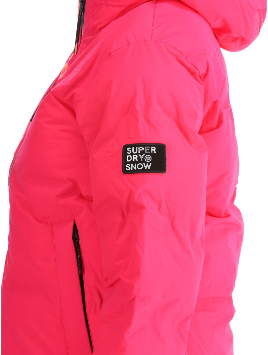 Superdry, Hooded Ski Boxy Puffer chaqueta de esquí mujeres Hyper Fire Pink rosa 