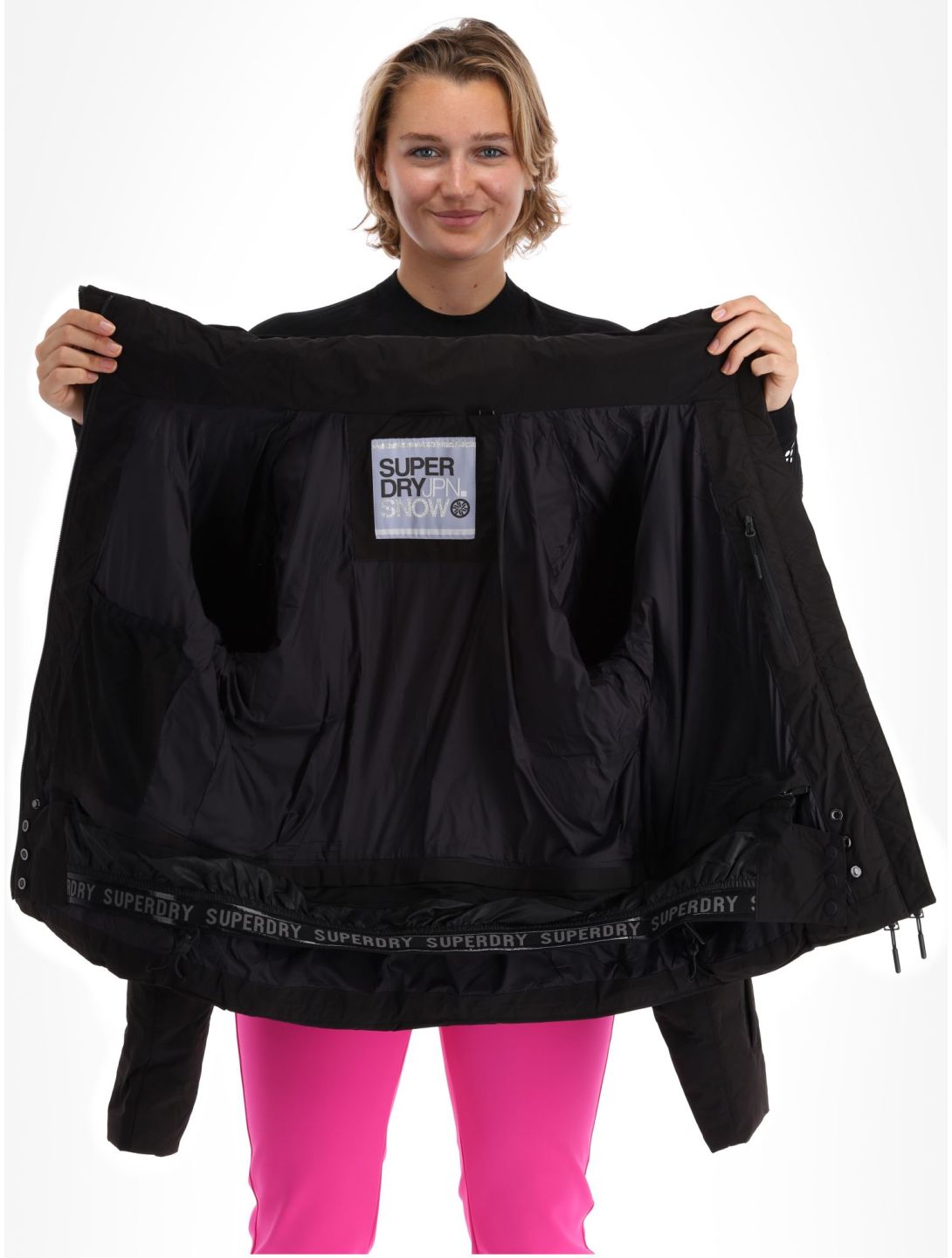 Superdry, Ski Boxy Puffer chaqueta de esquí mujeres Black negro 