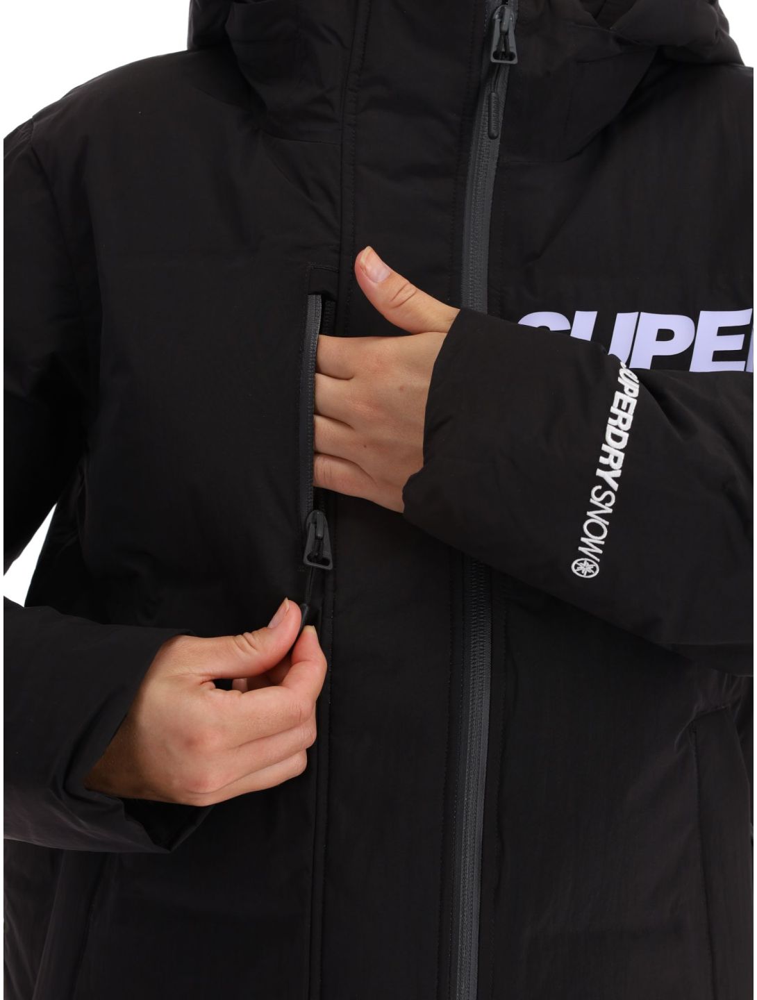 Superdry, Ski Boxy Puffer chaqueta de esquí mujeres Black negro 