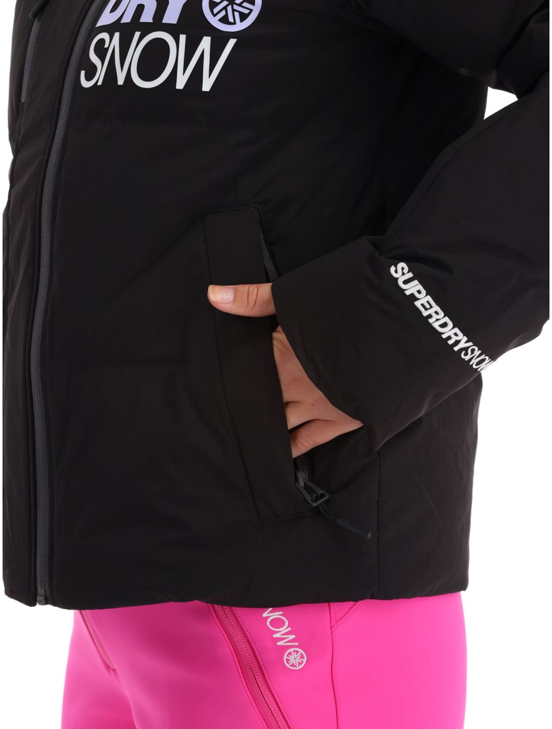 Superdry, Ski Boxy Puffer chaqueta de esquí mujeres Black negro 