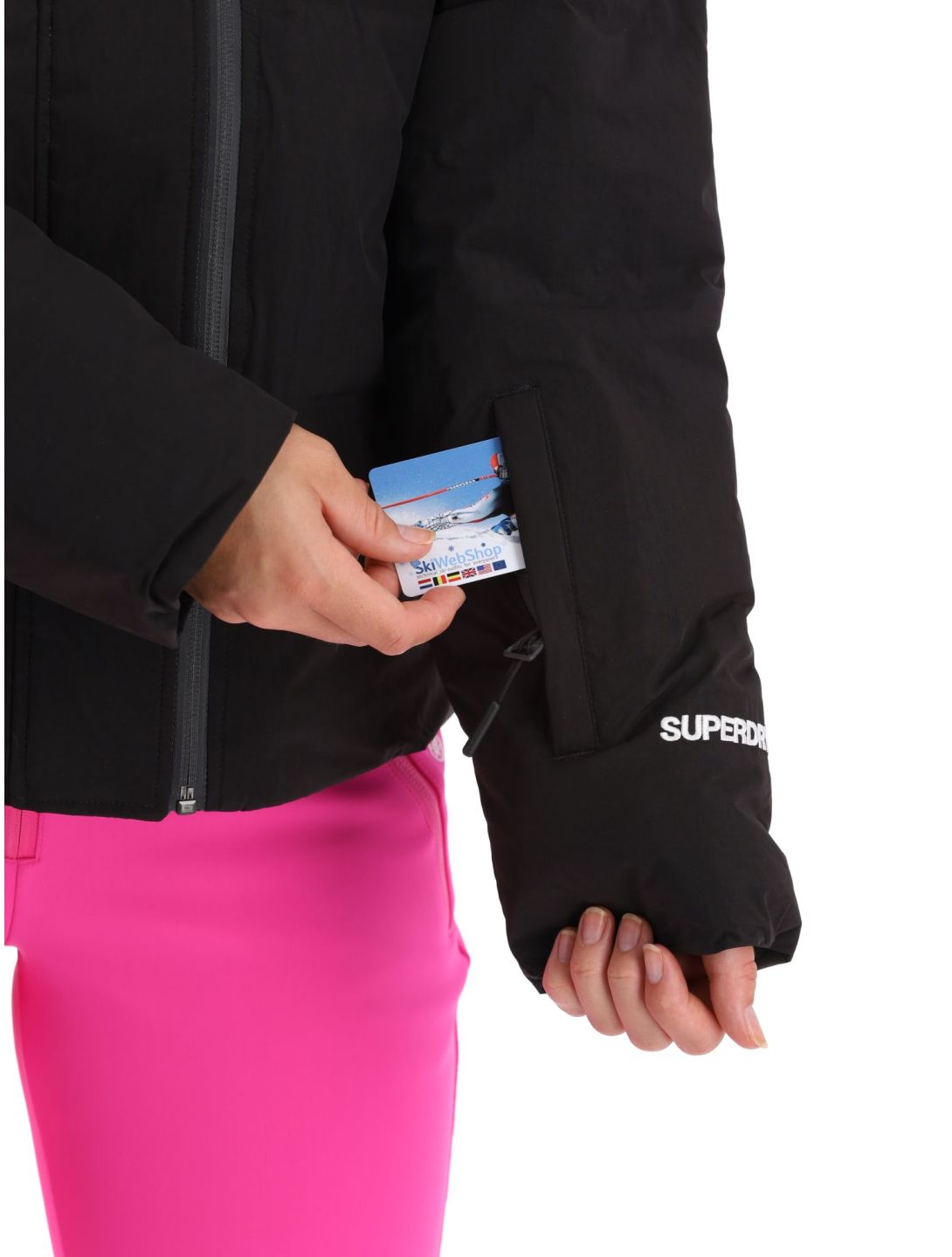 Superdry, Ski Boxy Puffer chaqueta de esquí mujeres Black negro 