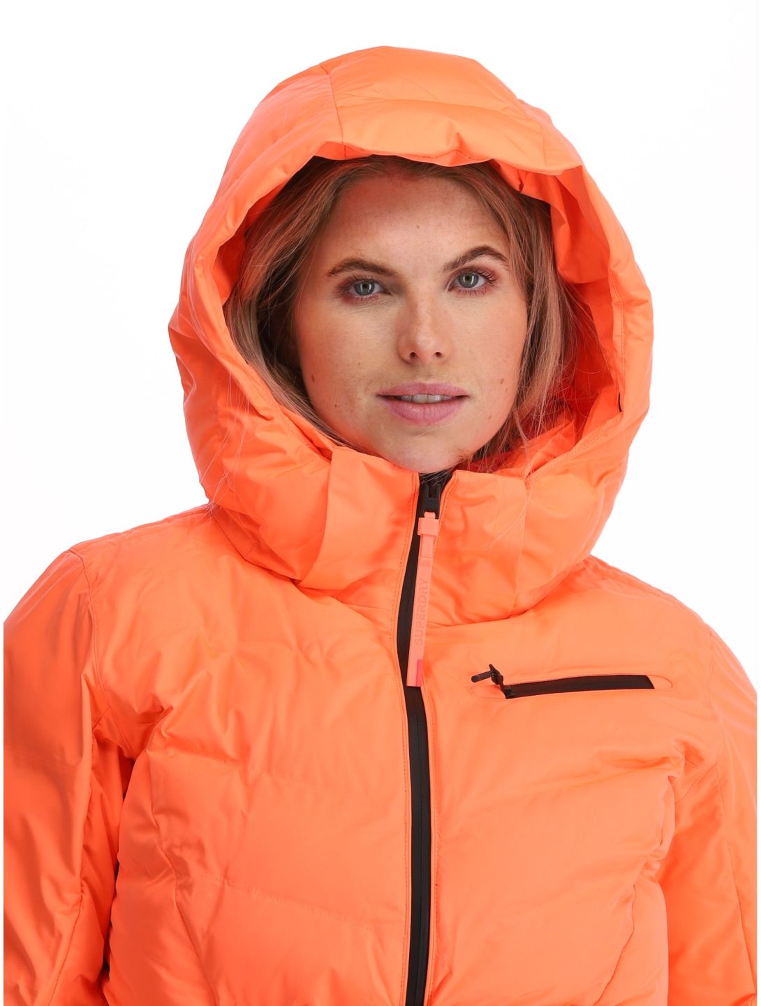 Superdry, Ski Luxe Puffer chaqueta de esquí mujeres Pastelline Coral rosa 