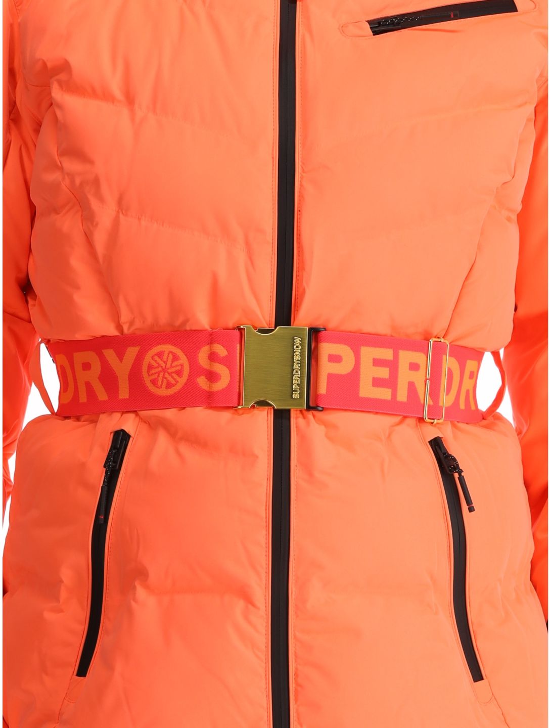 Superdry, Ski Luxe Puffer chaqueta de esquí mujeres Pastelline Coral rosa 