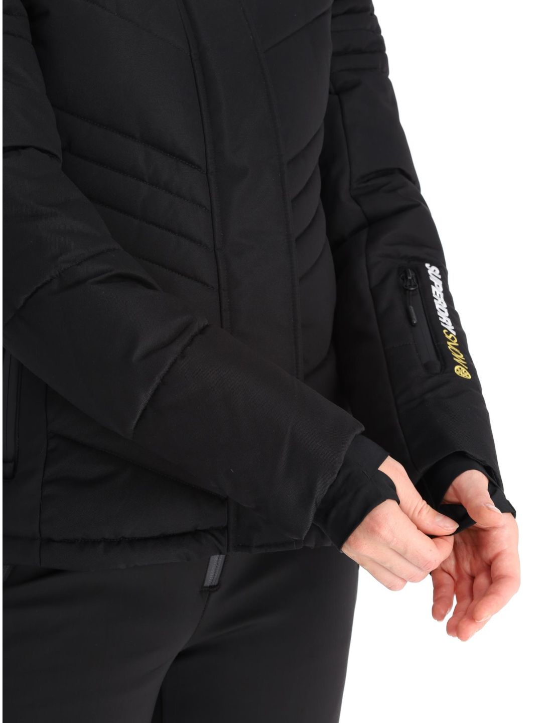 Superdry, Ski Luxe Puffer chaqueta de esquí mujeres Black negro 