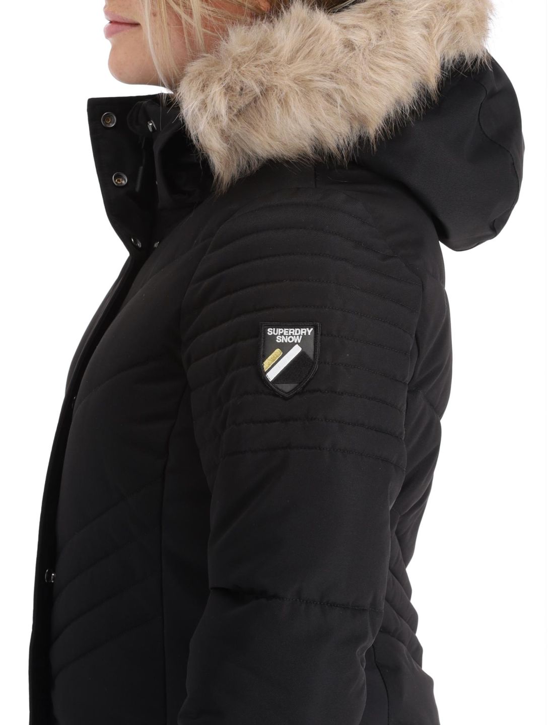 Superdry, Ski Luxe Puffer chaqueta de esquí mujeres Black negro 