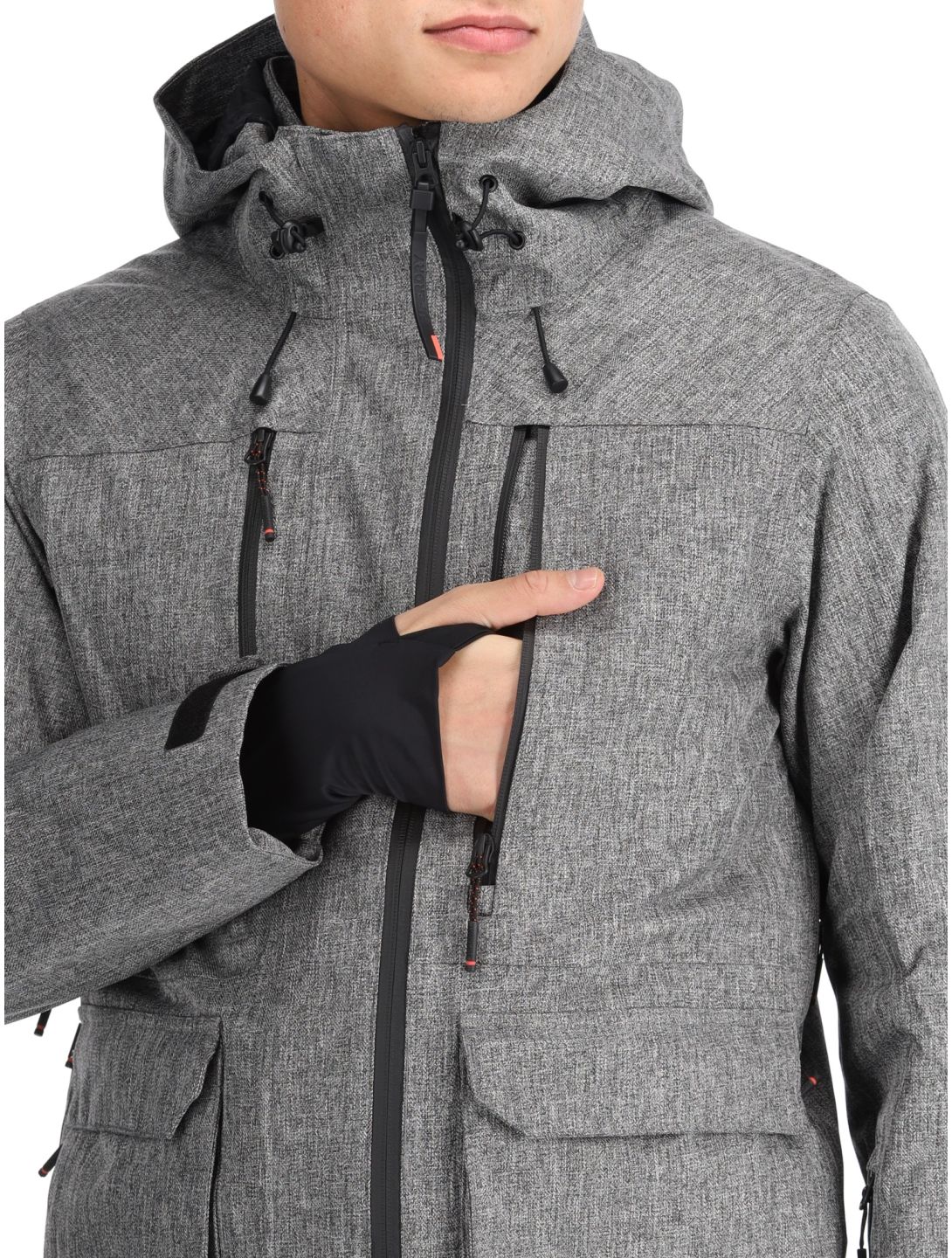 Superdry, Ski Peak Rescue chaqueta de esquí hombres Dark Grey Marl gris 