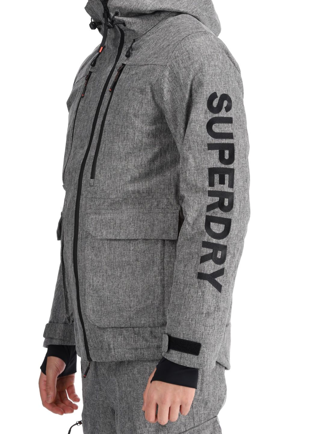 Superdry, Ski Peak Rescue chaqueta de esquí hombres Dark Grey Marl gris 