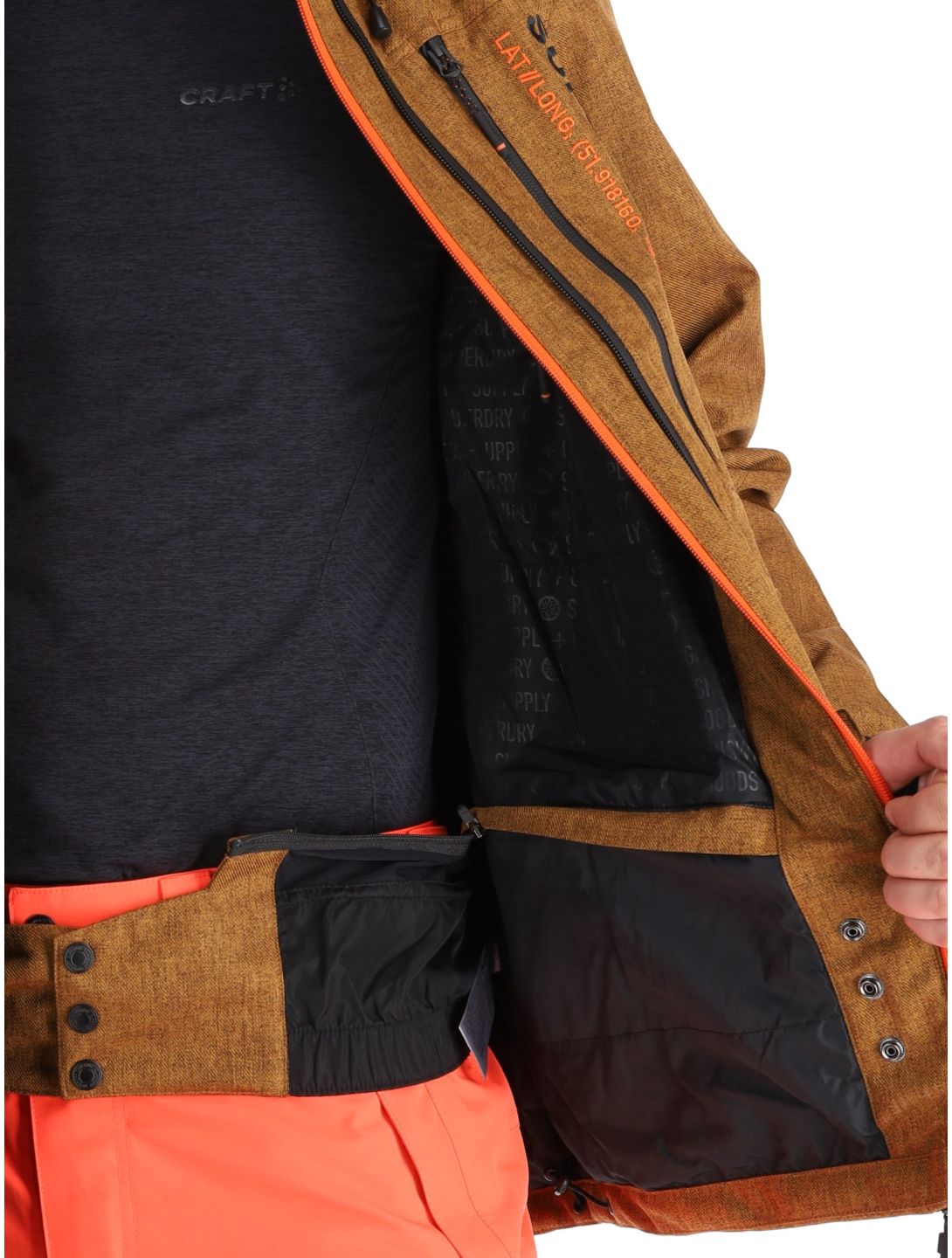 Superdry, Ski Peak Rescue chaqueta de esquí hombres Tobacco Brown Marl marrón 