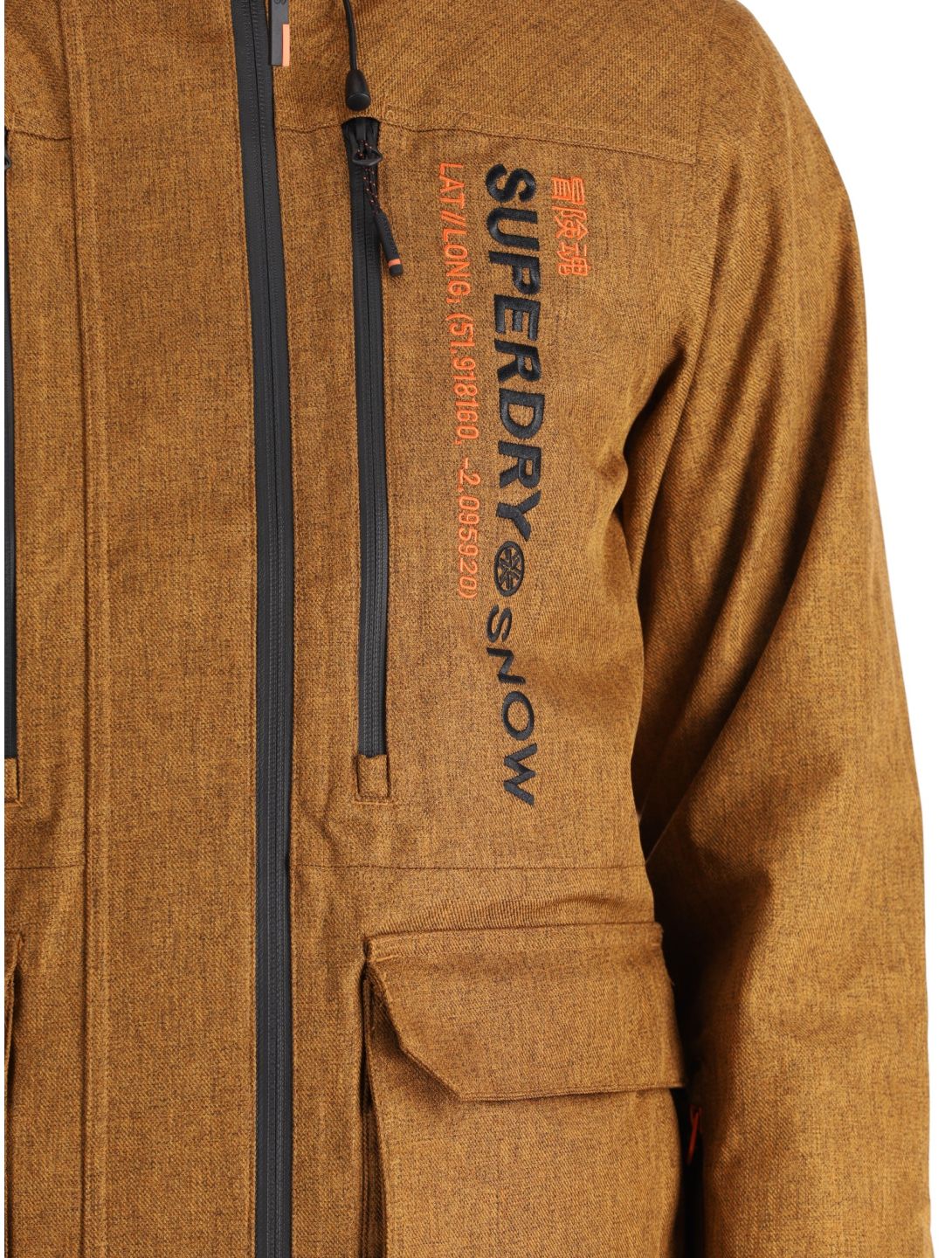 Superdry, Ski Peak Rescue chaqueta de esquí hombres Tobacco Brown Marl marrón 