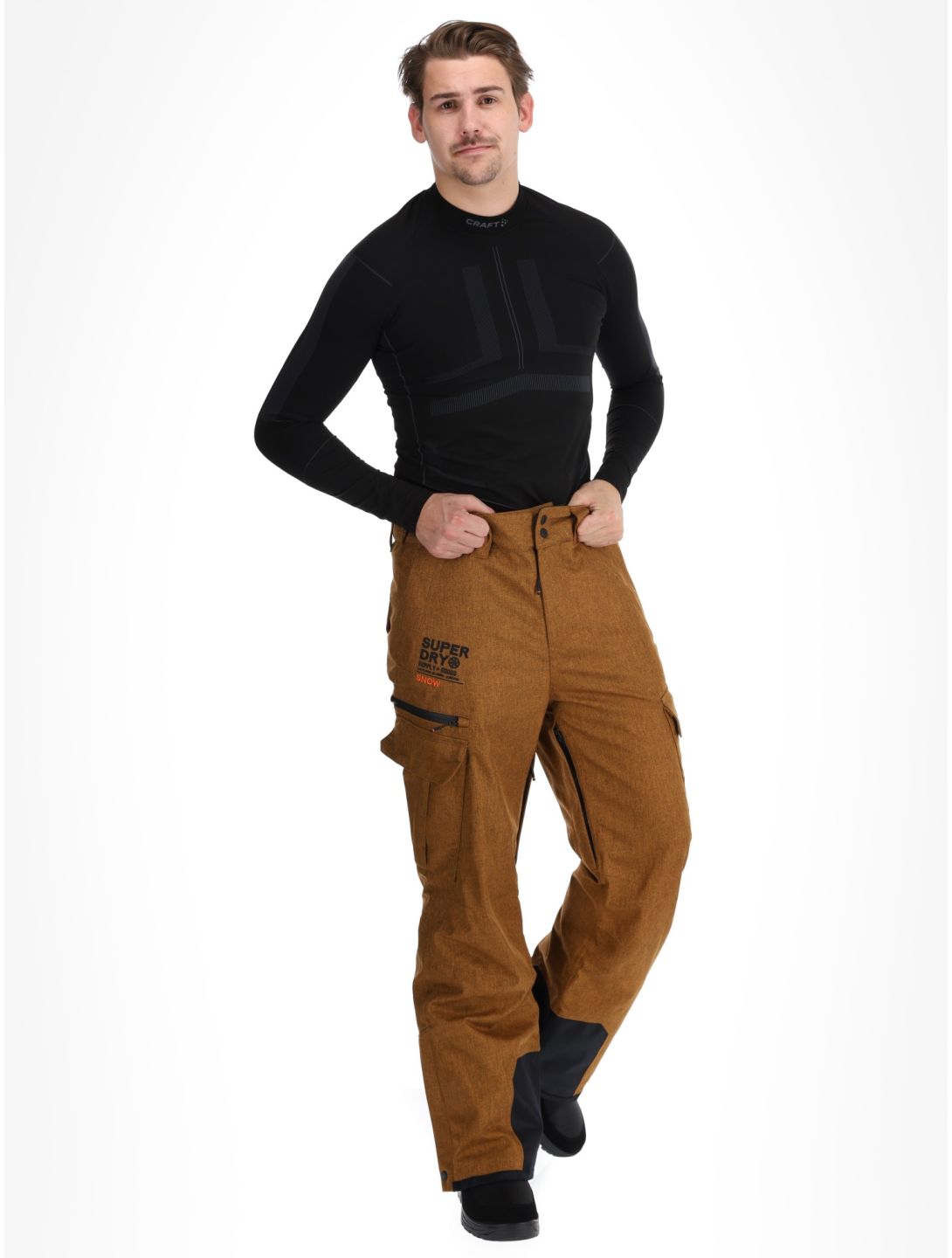 Superdry, Ski Peak Rescue pantalones de esquí hombres Tobacco Brown Marl marrón 