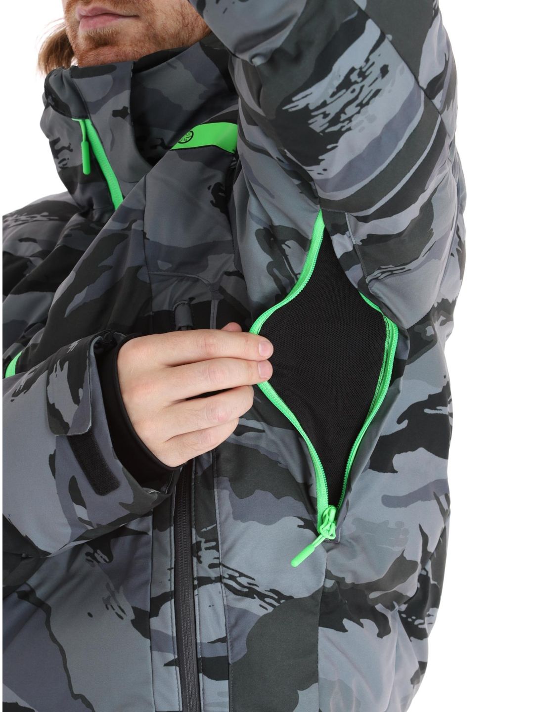 Superdry, Ski Radar Pro Puffer chaqueta de esquí hombres Dark Grey Tiger Camo gris 