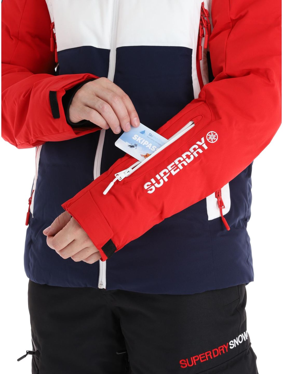 Superdry, Ski Radar Pro Puffer chaqueta de esquí hombres Rich Navy azul 