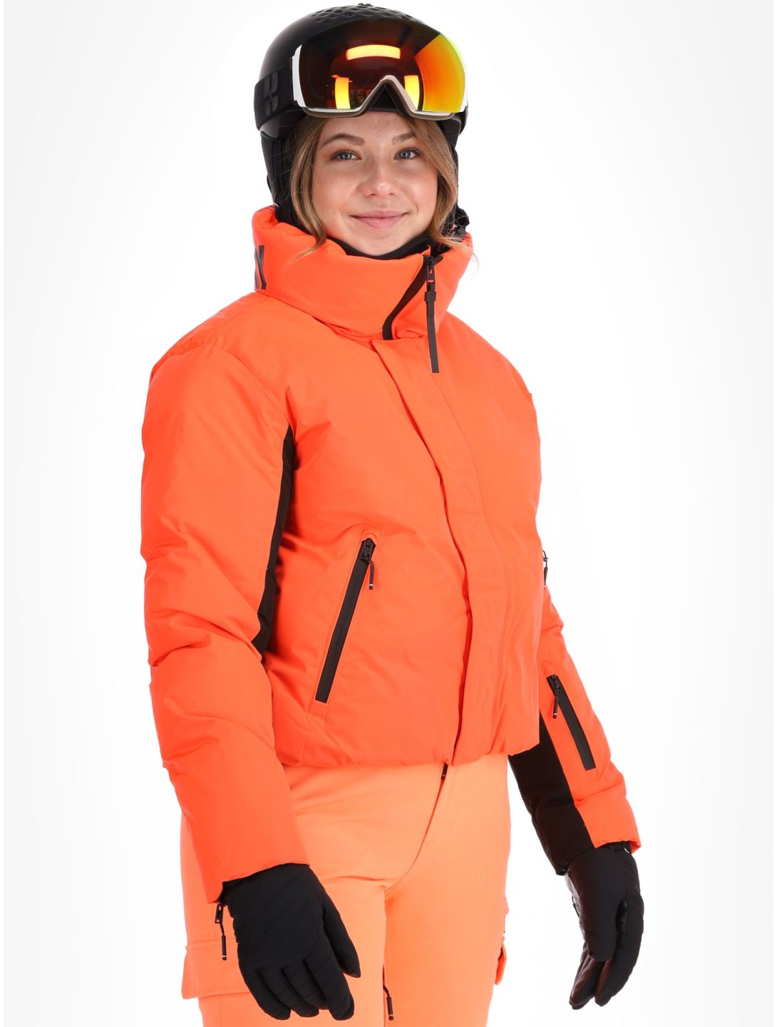 Superdry, Ski Slalom Puffer chaqueta de esquí mujeres Volcanic Coral rosa 