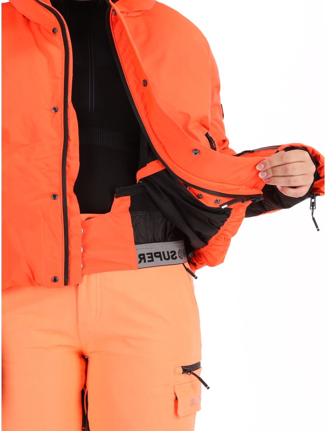 Superdry, Ski Slalom Puffer chaqueta de esquí mujeres Volcanic Coral rosa 