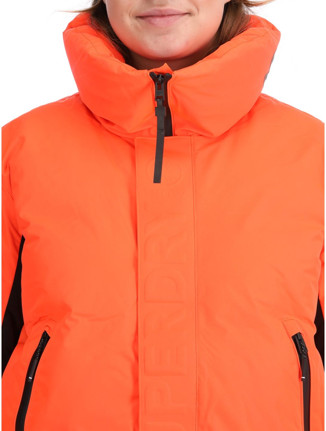 Superdry, Ski Slalom Puffer chaqueta de esquí mujeres Volcanic Coral rosa 