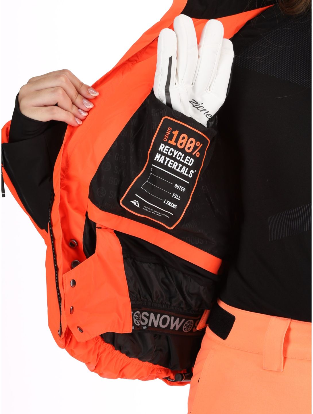 Superdry, Ski Slalom Puffer chaqueta de esquí mujeres Volcanic Coral rosa 