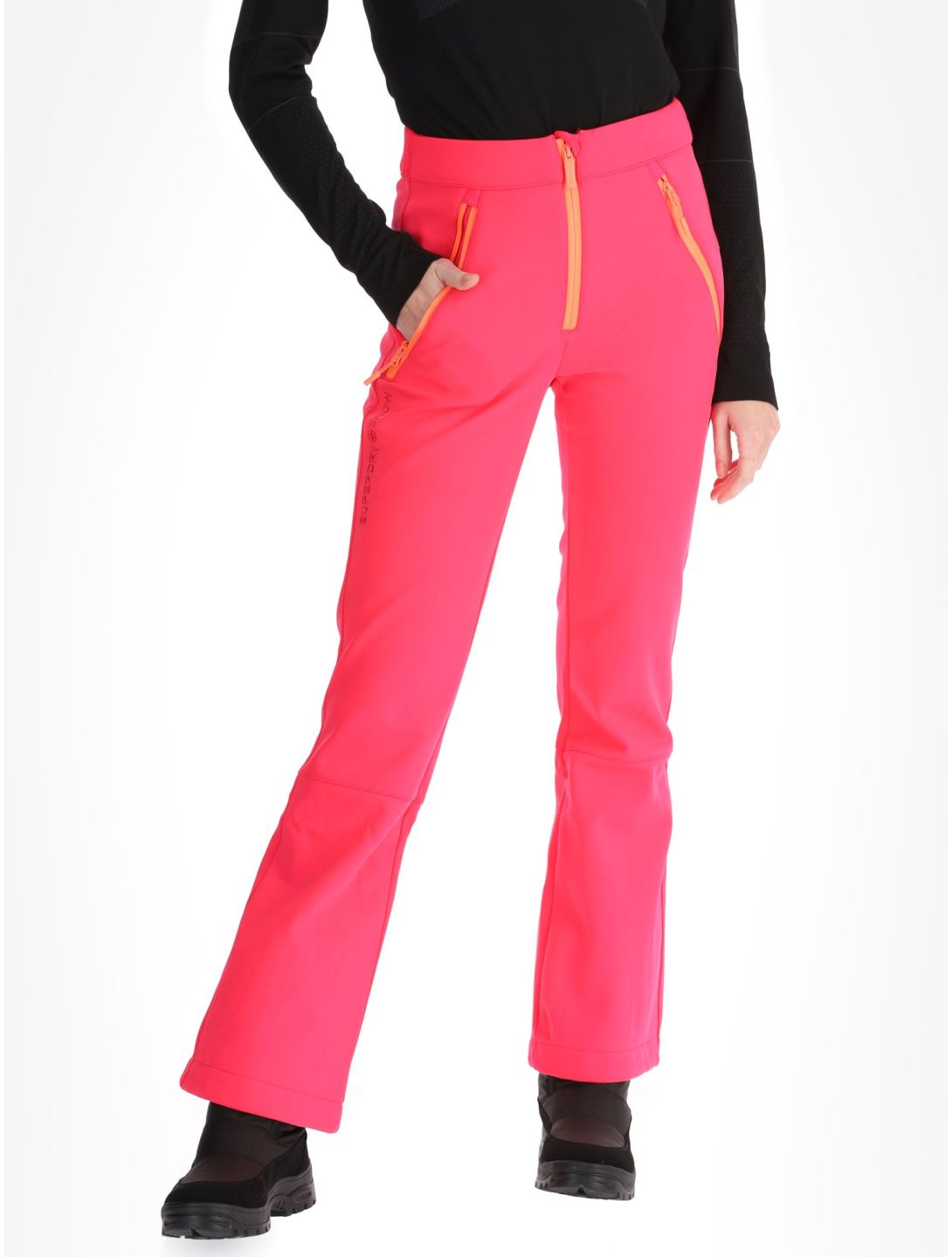 Superdry, Ski Softshell Slim pantalones de esquí softshell mujeres Hyper Fire Pink rosa 