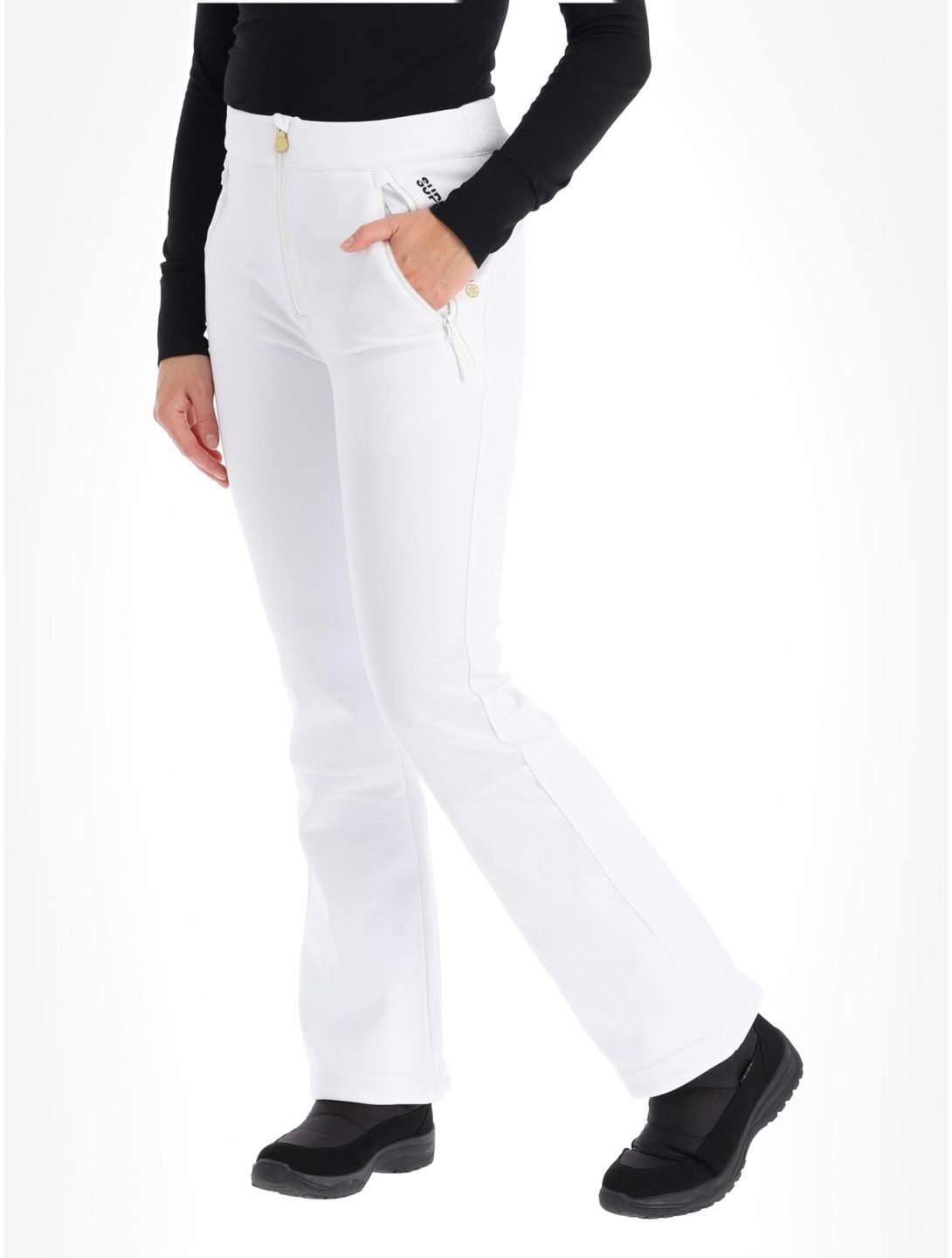 Superdry, Ski Softshell Slim pantalones de esquí softshell mujeres White blanco 